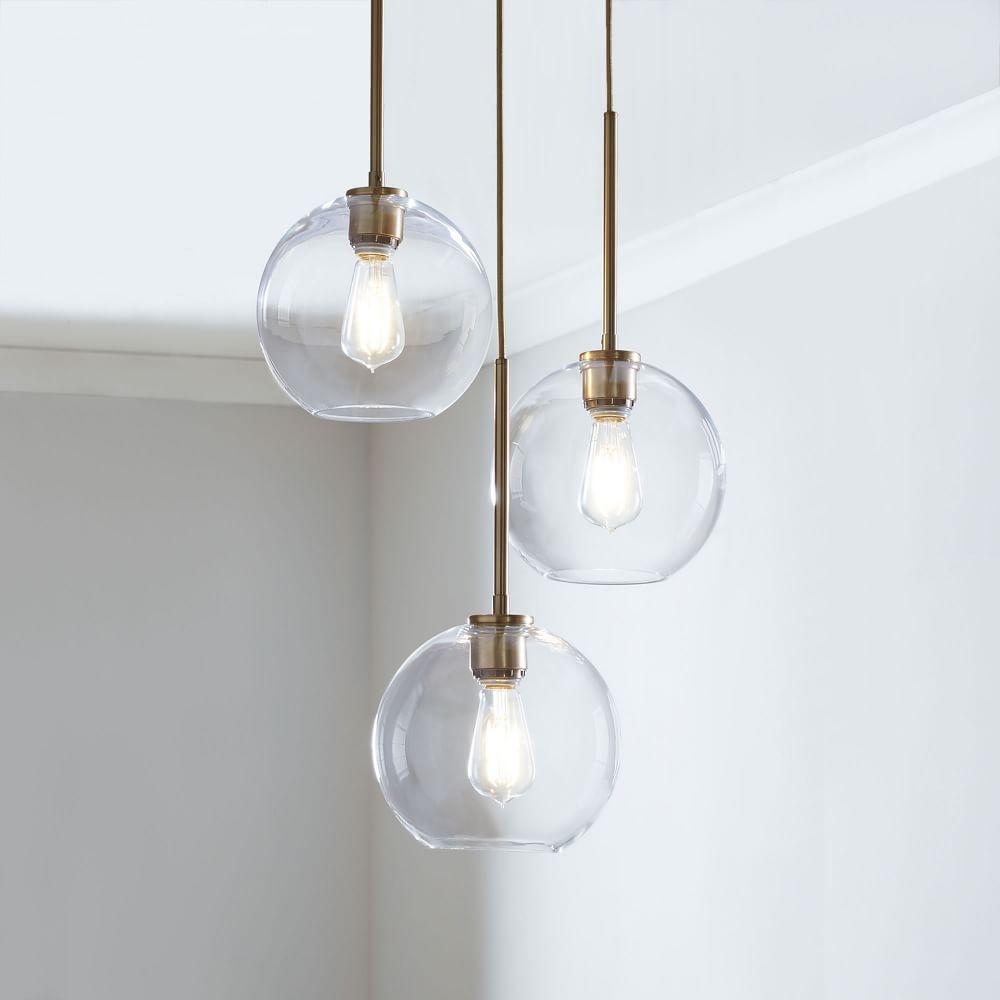 Sculptural Glass Globe 3 Light Chandelier Mixed | Glass Sculptural Glass Globe 3 Light Chandelier Mixed | Glass